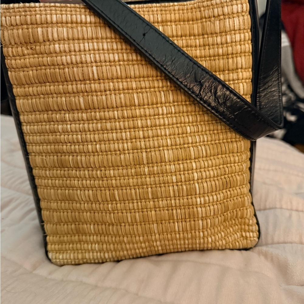 A.P.C. Tan and Black Woven Tote Bag - Picture 2 of 8